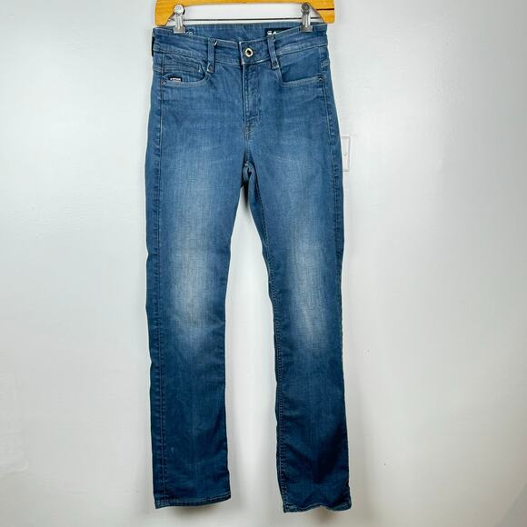 G-Star Raw Noxer High Rise Straight Leg Womens W26 L30 Medium Wash - Picture 1 of 8
